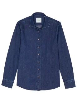 Spijkerblouse - relaxed fit - donkerblauw