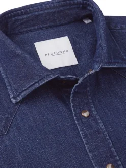 Spijkerblouse - relaxed fit - donkerblauw