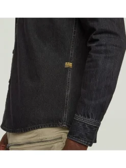 Spijkerblouse - slim fit - antraciet