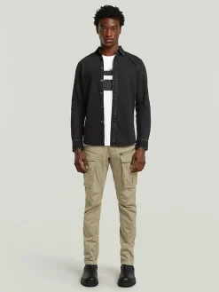 Spijkerblouse - slim fit - antraciet