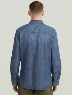 Spijkerblouse - slim fit - blauw
