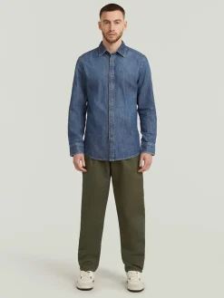 Spijkerblouse - slim fit - blauw