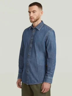 Spijkerblouse - slim fit - blauw