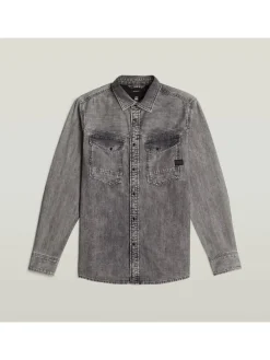 Spijkerblouse - slim fit - grijs