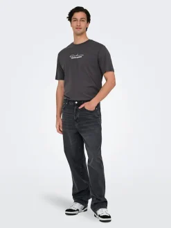 Spijkerbroek "Onsfade" - loose fit - antraciet