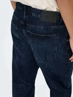 Spijkerbroek - straight fit - donkerblauw