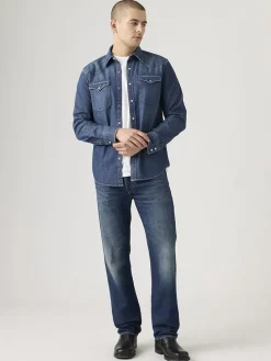 Spijkerbroek "501" - straight fit - donkerblauw