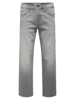 Spijkerbroek - straight fit - grijs