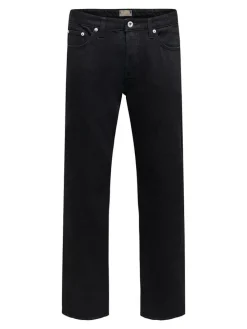 Spijkerbroek - straight fit - zwart