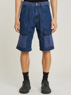 Spijkercargoshort donkerblauw