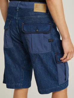 Spijkercargoshort donkerblauw