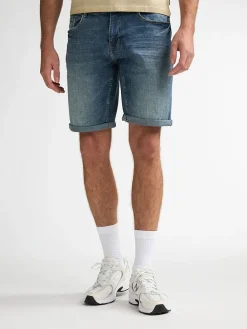 Spijkershort blauw