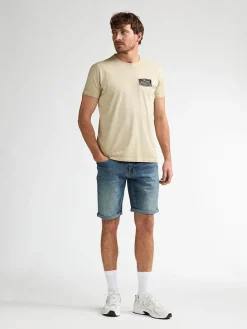 Spijkershort blauw