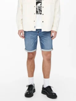 Spijkershort blauw