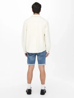 Spijkershort blauw