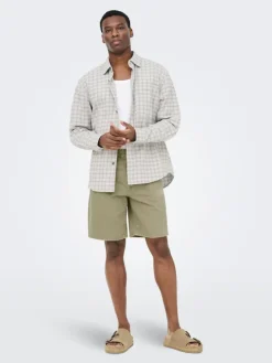 Spijkershort "Onsedge" beige