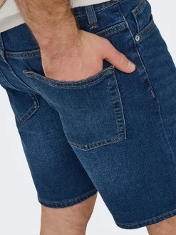Spijkershort "Onsweft" blauw