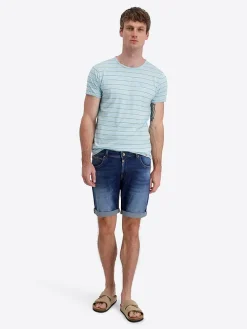 Spijkershort "Scotty" - slim fit - blauw
