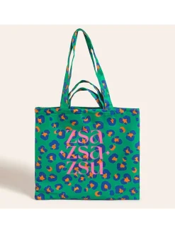 Strandtas groen - (B)40 x (H)40 cm