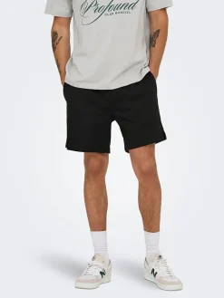 Sweatshort "Onsdavid" zwart