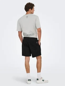 Sweatshort "Onsdavid" zwart