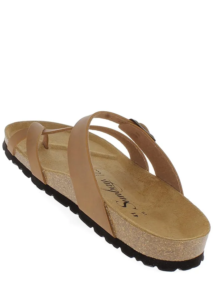 Teenslippers "Tulipe" lichtbruin