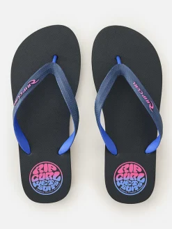 Teenslippers "Wetty Fade Bloom" blauw/zwart