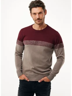 Trui beige/bordeaux