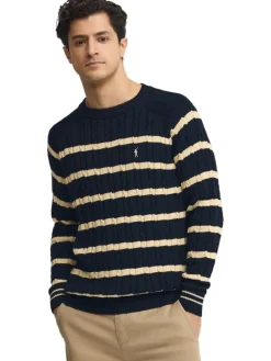Trui donkerblauw/beige