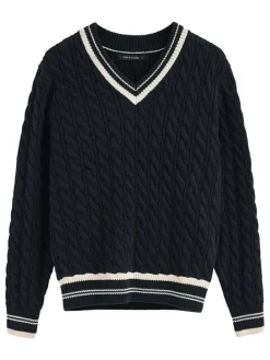 Trui donkerblauw/crème