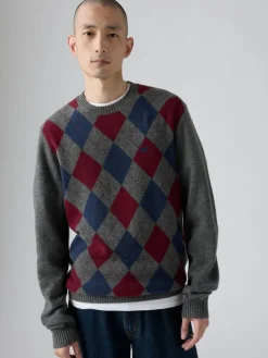 Trui grijs/blauw/rood