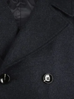 Wollen mantel zwart