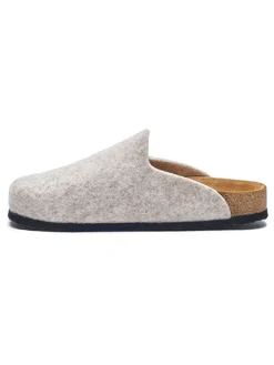 Wollen pantoffels beige