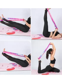 Yogamatdraaggordel roze/blauw