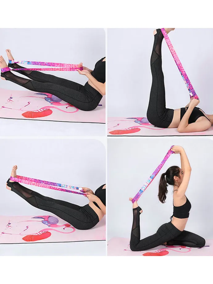 Yogamatdraaggordel roze/blauw