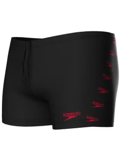Zwembroek "Placement" zwart/rood