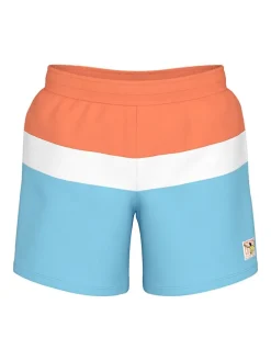 Zwemshort lichtblauw/oranje/wit