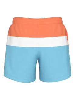 Zwemshort lichtblauw/oranje/wit