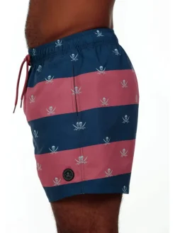 Zwemshort lichtroze/donkerblauw