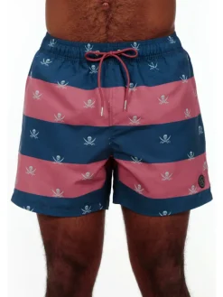 Zwemshort lichtroze/donkerblauw