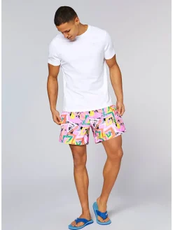 Zwemshort lichtroze/meerkleurig