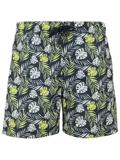 Zwemshort "Loras" donkerblauw/geel/wit
