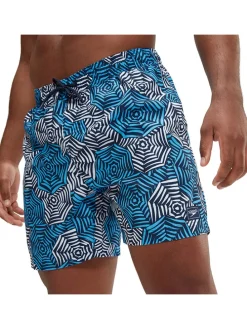 Zwemshorts "Eco Print" donkerblauw/lichtblauw/wit