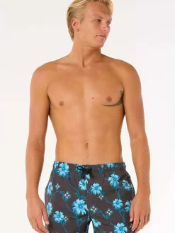 Zwemshorts "Surf Revival Floral Volley" grijs/blauw